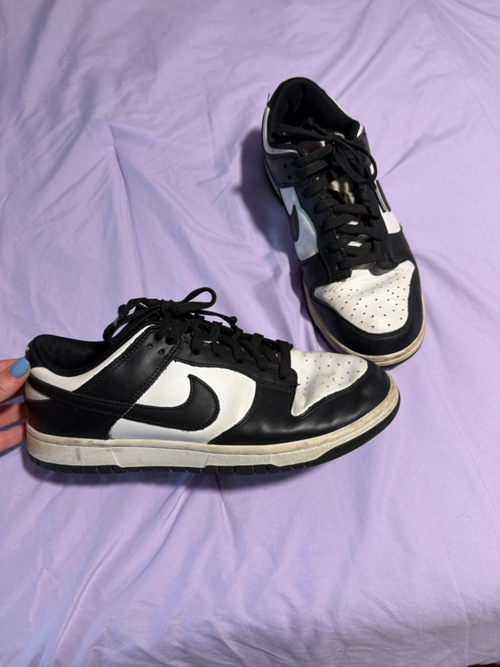 Nike Black and White Low-Top Sneakers with Swoosh